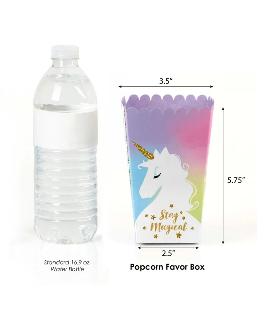 Stay Magical Rainbow Unicorn - Party Favor Popcorn Treat Boxes - 12 Ct