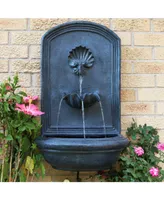 Sunnydaze Decor Seaside Polystone Outdoor Wall Fountain - Lead