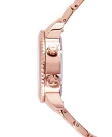 Abingdon Co. Women's Elise Swiss Tri-Time Rose Gold-Tone Ion-Plated Stainless Steel Bracelet Watch 33mm