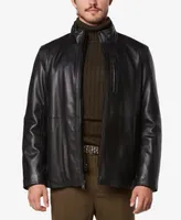 Marc New York Men's Wollman Smooth Leather Racer Jacket with Removable Interior Bib