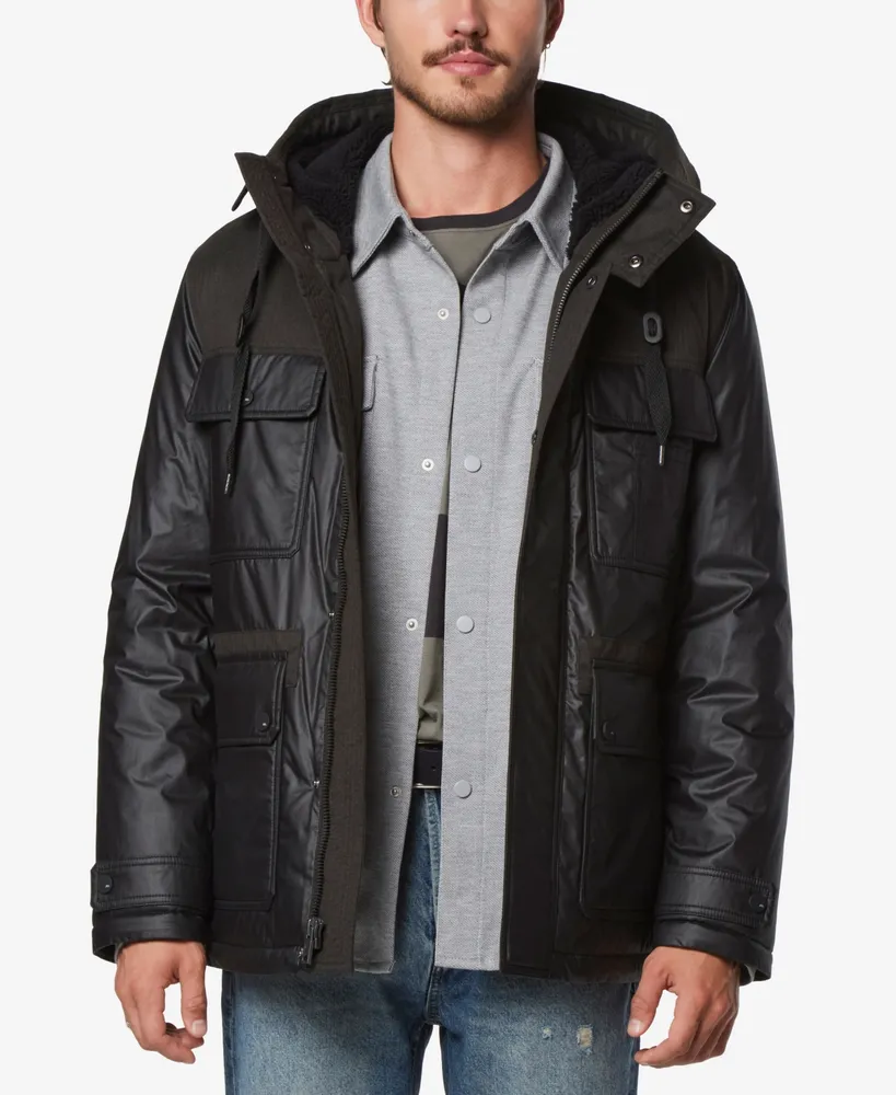 Marc New York Men's Harrigan Resin & Faux Wool Combo Parka