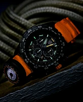 Luminox Men's Swiss Chronograph Bear Grylls Survival Master Series Compass Orange Rubber Strap Watch 45mm