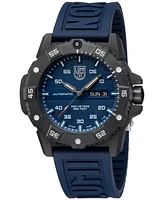 Luminox Men's Swiss Automatic Master Carbon Seal Blue Rubber Strap Watch 45mm