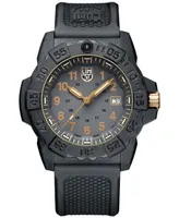 Luminox Men's Swiss Navy Seal Military Dive Gold Black Rubber Strap Watch 45mm