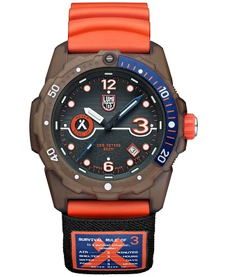 Luminox Men's Swiss Bear Grylls Rule of 3 Sea Series Orange Rubber Strap Watch 42mm