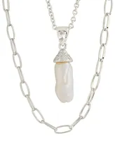 Sterling Forever Cubic Zirconia Nerissa Layered Necklace