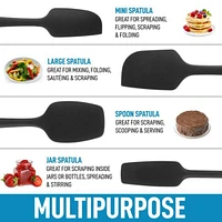 4pcs Silicone Spatula Set - Heat Resistant Tools for Cooking, Baking & Mixing