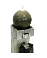 Modern Artistry 35-Inch Outdoor Water Fountain - Led Lights - Electric Submersible Pump with Adjustable Flow
