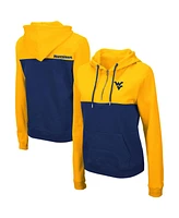 Women's Colosseum Gold, Navy West Virginia Mountaineers Aidan Half-Zip Hoodie