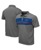 Men's Colosseum Heathered Charcoal Boise State Broncos Smithers Polo Shirt