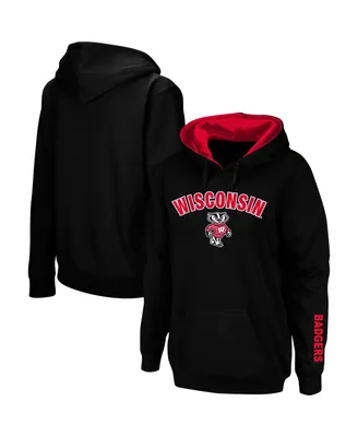 Women's Wisconsin Badgers Arch and Logo 1 Pullover Hoodie