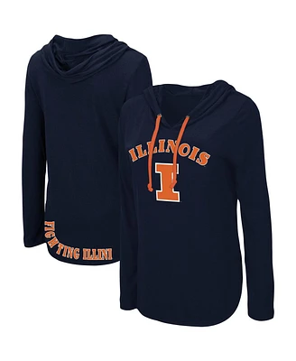 Women's Colosseum Navy Illinois Fighting Illini My Lover Hoodie Long Sleeve T-shirt