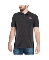 Men's Colosseum Heathered Black Boise State Broncos Down Swing Polo Shirt