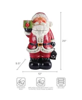 Winterberry Santa with Led Cookie Jar