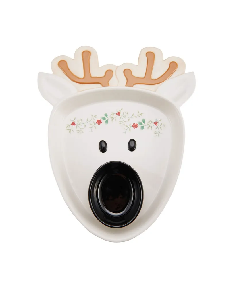 Winterberry Reindeer Figural Chip & Dip Set