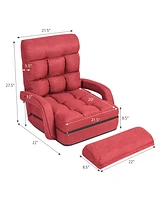 Costway Folding Floor Single Sofa Recliner Chair Lounge Couch