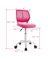 Office Task Desk Armless Chair Adjustable Mid Back Swivel