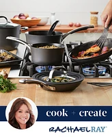 Rachael Ray Cook + Create Hard Anodized Nonstick Deep Grill Pan, 11"