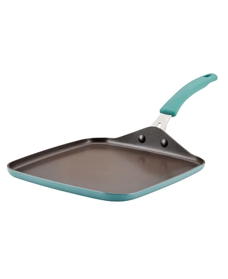 Rachael Ray Cook + Create Aluminum Nonstick Square Stovetop Griddle Pan, 11"