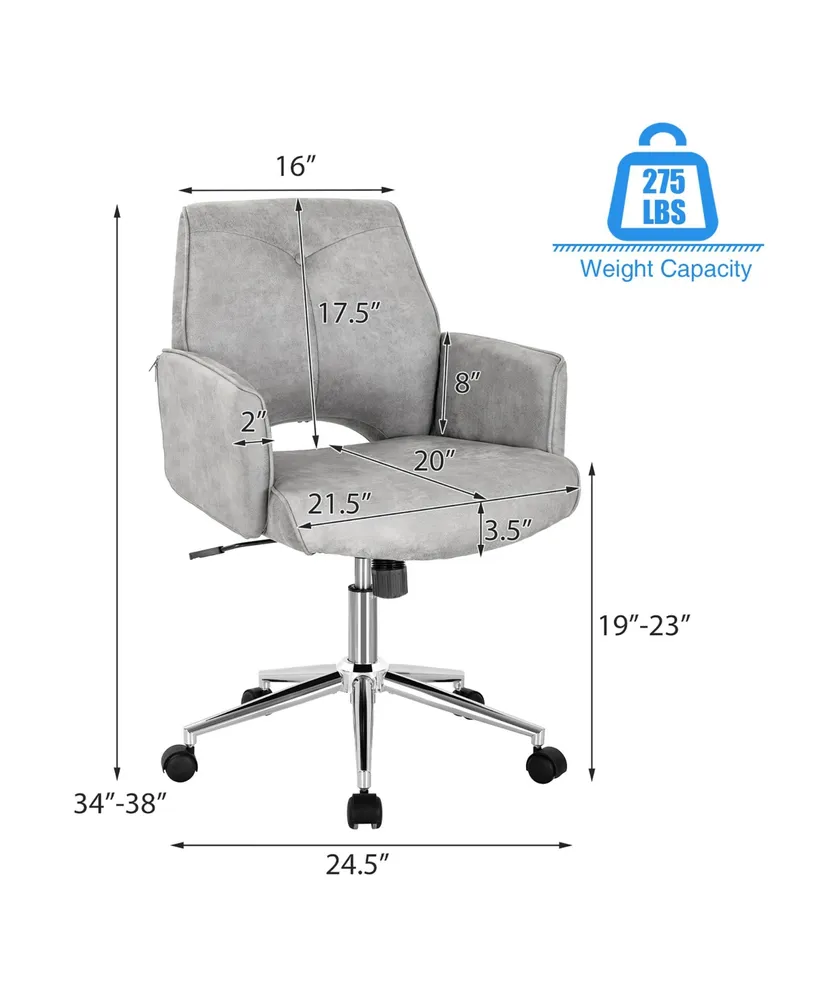Hollow Mid Back Leisure Office Chair Adjustable Task Chair