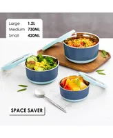 Stainless Steel Food Containers, Set of 3, 420ML, 730ML,1.2L