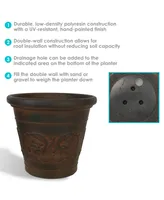 Sunnydaze Decor 16 in Arabella Polyresin Planter with Uv-Resistance - Rust