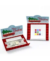 Big Dot of Happiness Merry Little Christmas Tree - Red Truck and Car Money & Gift Card Holders - 8 Ct