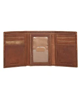 Lucky Brand Men's Plaid Embossed Leather Trifold Wallet