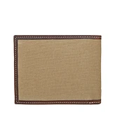 Lucky Brand Men's Canvas with Leather Trim Bifold Wallet