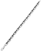 Men's Black Diamond Link Bracelet (1/2 ct. t.w.) in Sterling Silver