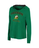 Women's Colosseum Green Oregon Ducks Catalina Hoodie Long Sleeve T-Shirt