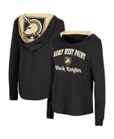 Women's Colosseum Black Army Knights Catalina Hoodie Long Sleeve T-Shirt