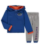 Toddler Boys Colosseum Royal, Heathered Gray Florida Gators Poppies Hoodie and Sweatpants Set