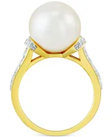 Honora Cultured Ming Freshwater Pearl (11mm) & Diamond (1/3 ct. t.w.) in 14k Gold