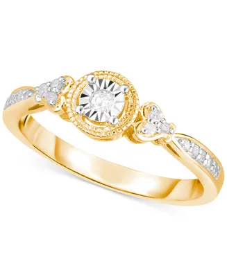 Diamond Promise Ring (1/10 ct. t.w.) 14k Gold-Plated Sterling Silver - Gold