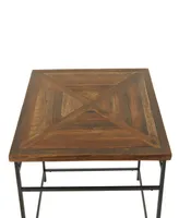 Rosemary Lane Metal Rustic Accent Table with Wood Top