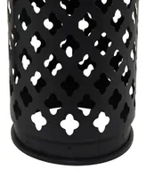 Rosemary Lane 23", 19", 15" Metal Contemporary Accent Table with Laser Carved Trellis Design, Set of 3