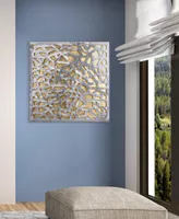 Empire Art Direct Enigma Polished Steel Leaf 3D Abstract Metal Wall Art, 32" x 32" - Gold-Tone, Silver