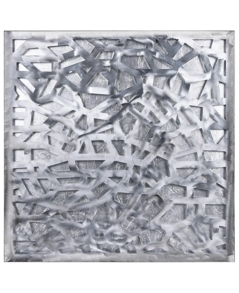 Empire Art Direct Enigma Polished Steel Leaf 3D Abstract Metal Wall Art, 32" x 32" - Silver