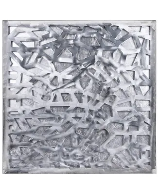 Empire Art Direct Enigma Polished Steel Leaf 3D Abstract Metal Wall Art, 32" x 32" - Silver