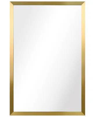 Empire Art Direct Contempo Brushed Stainless Steel Rectangular Wall Mirror, 20" x 30" - Gold