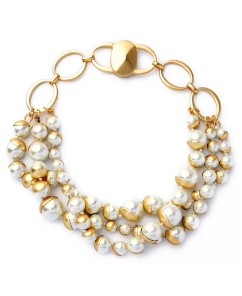 Accessory Concierge Women's Imitation Pearl Cluster Necklace - Gold