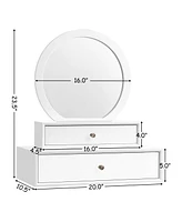 Wall Mounted Vanity Makeup Dressing Home Furniture 2Drawer