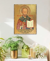 Designocracy Icon Saint Nicholas Wall Art on Wood 8"