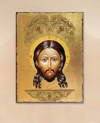 Designocracy Icon The Holy Face Wall Art on Wood 16"