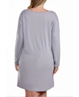 iCollection Jewel Modal Plus Sleep Shirt or Dress Ultra Soft and Cozy Lounge Style