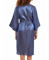 iCollection Skyler Plus Irredesant Robe with Self Tie Sash and inner Ties