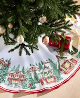 Elrene Storybook Christmas Village Holiday Tree Skirt