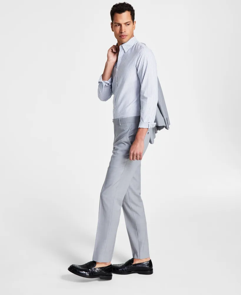 Bar Iii Men's Slim-Fit Wool Sharkskin Suit Pants