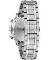 Bulova Men's Chronograph Classic Diamond (1/8 ct. t.w.) Stainless Steel Bracelet Watch 44mm, A Macy's Exclusive Style